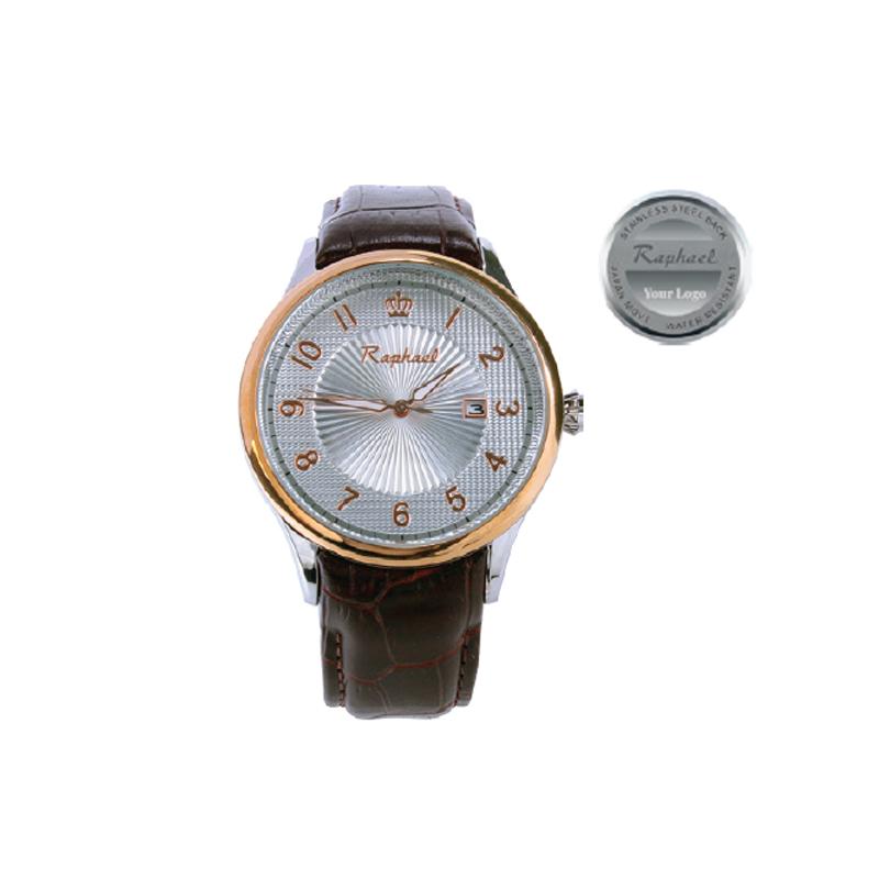 Raphael Silver Dial Leather Watch